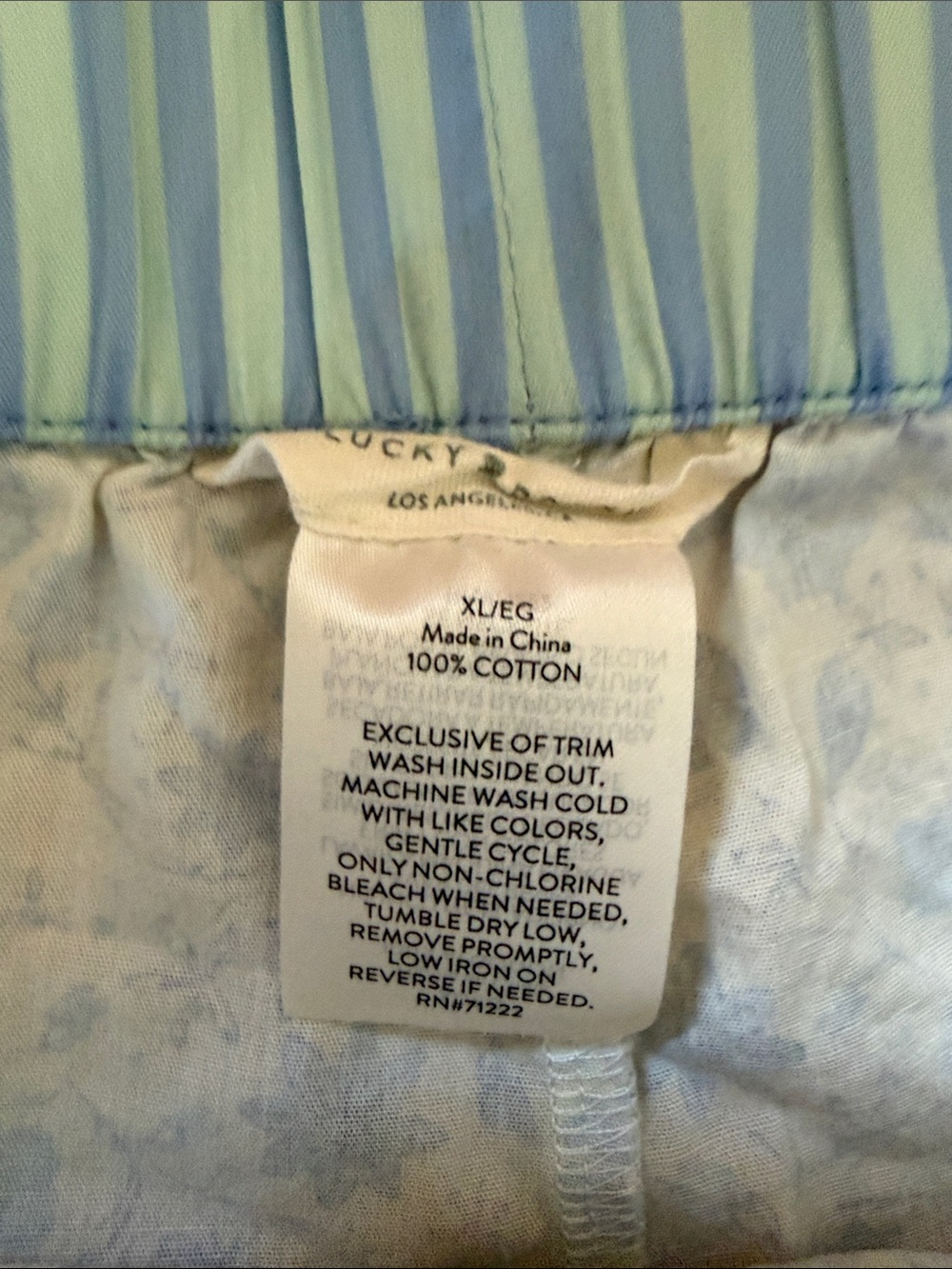 Lucky Brand Blue and White Floral Cotton Pajama Shorts - Picture 3 of 4